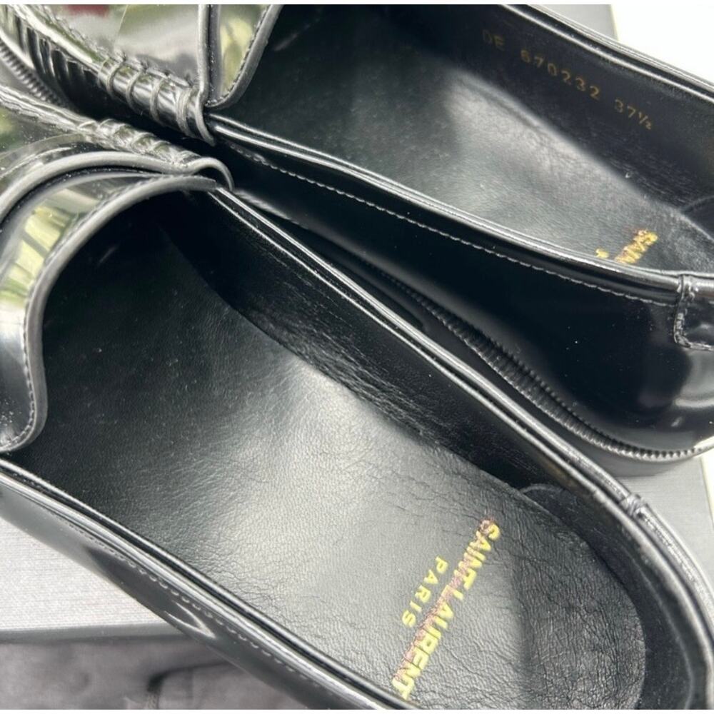 SOLD Women's Saint Laurent leather penny loafers size 37.5 made in Italy - Picture 6 of 13